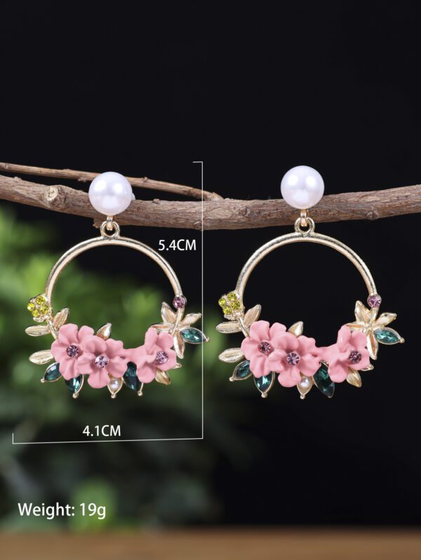 Sweet Soft Ceramic Pearl Flower Earrings With Fashionable Temperament And Floral Earrings
