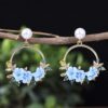 Sweet Soft Ceramic Pearl Flower Earrings With Fashionable Temperament And Floral Earrings