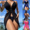 27cfa9eb-be0a-4782-a9f8-11432664516c.jpg 3pcs Halter Neck Bikini Beach Summer Solid Color Split Swimsuit Womens Clothing