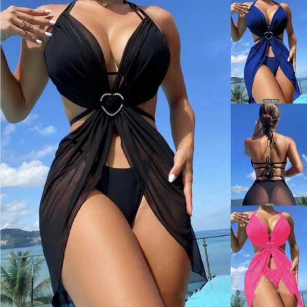 27cfa9eb-be0a-4782-a9f8-11432664516c.jpg 3pcs Halter Neck Bikini Beach Summer Solid Color Split Swimsuit Womens Clothing