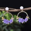 Sweet Soft Ceramic Pearl Flower Earrings With Fashionable Temperament And Floral Earrings