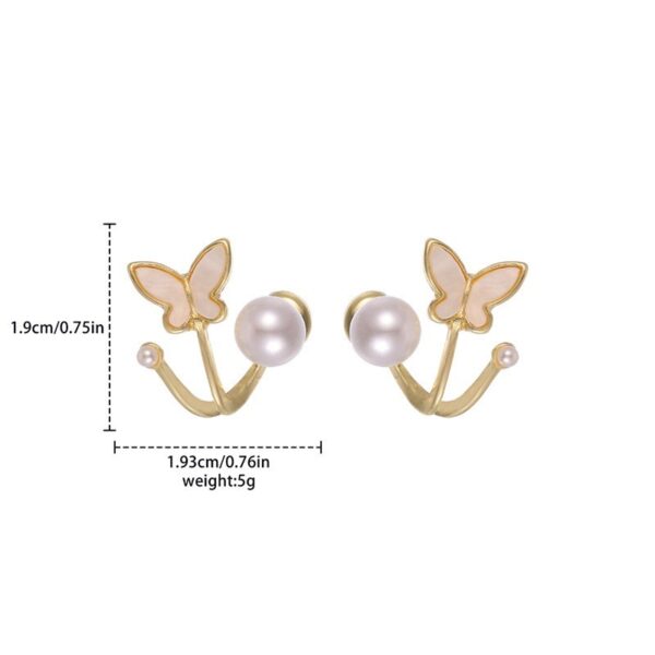 Small Niche Design, Pearl Shell, Butterfly Earrings, Female Korean Personality, Simple And Versatile Temperament, Fashionable Earrings And Earrings