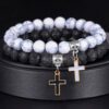 Fashion Personality Volcanic Rock Cross Bracelet
