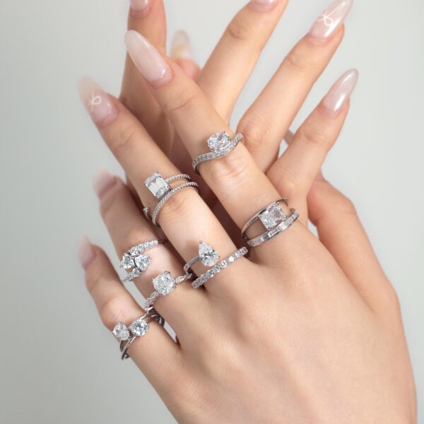 Women's S925 Sterling Silver Ring Style Everyday Fashion Layered Small Zircon Advanced Design Sense