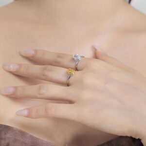 Oval 8A Ice Flower Cut Round Round Zirconium Inlaid Glossy Design Minority Fashion High-grade S925 Sterling Silver Ring