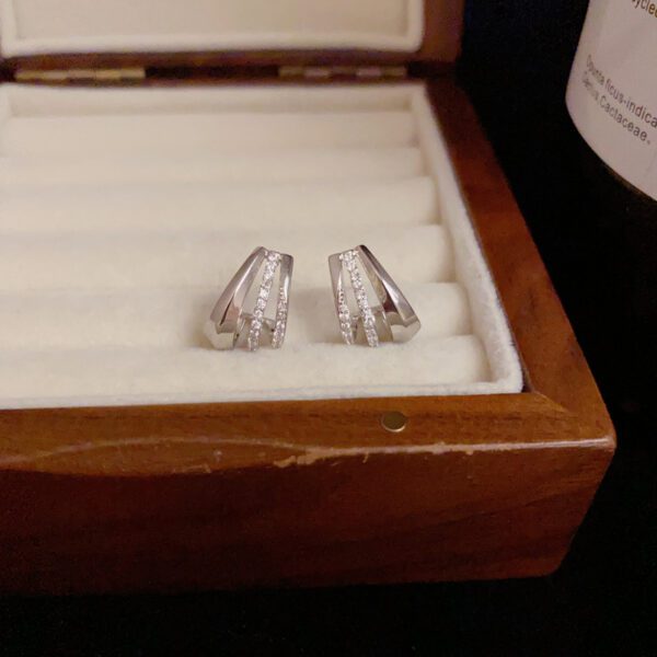 Minority Fashion Design Three-layer Zircon Ear Studs