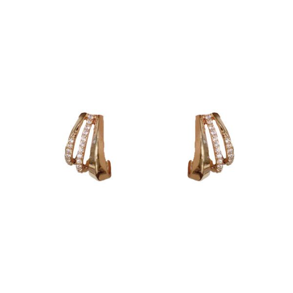 Minority Fashion Design Three-layer Zircon Ear Studs