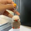 Mini Mink Hair Small Yellow Duck Car Key Ring Pendant Cute Plush Schoolbag Pendant Gift
