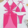 b3032f3e-6fdd-4217-9624-a3048df4a1b4.jpg 3pcs Halter Neck Bikini Beach Summer Solid Color Split Swimsuit Womens Clothing