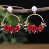 Sweet Soft Ceramic Pearl Flower Earrings With Fashionable Temperament And Floral Earrings